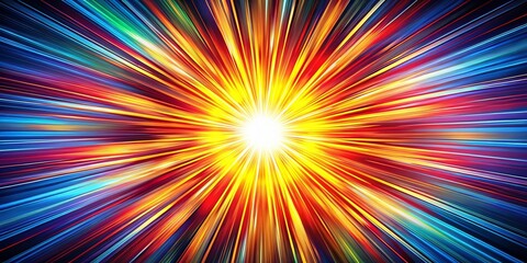 Poster - Dynamic Radial Burst Comic Book Effect, Panoramic PNG Background