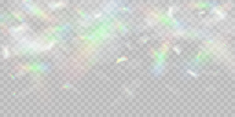 Wall Mural - colourful vector lens, crystal rainbow light and flare transparent effects.overlay for backgrounds.t