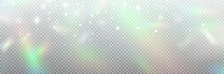 Wall Mural - colourful vector lens, crystal rainbow light and flare transparent effects.overlay for backgrounds.t