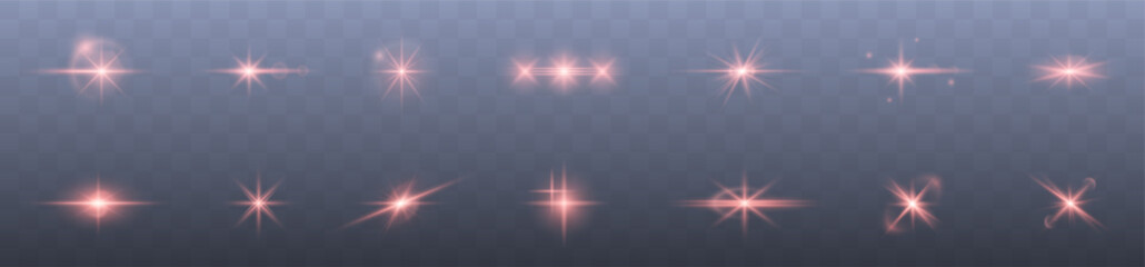 Poster - vibrant glowing light effect featuring starry sparkles, red and orange flares, and magical Christmas shine. Ideal for holiday designs, disco themes, and colorful night visuals. Vector