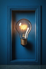 Poster - business ideas innovation concept with light bulb doorway opening