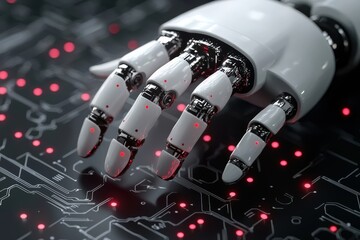 Poster - Robotic hand with sensors analyzing data for ai-driven decision-making