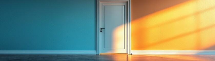 Poster - Doorway with light spilling out symbolizing business ideas and innovation