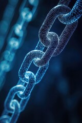 Poster - Technology with chain links and digital data