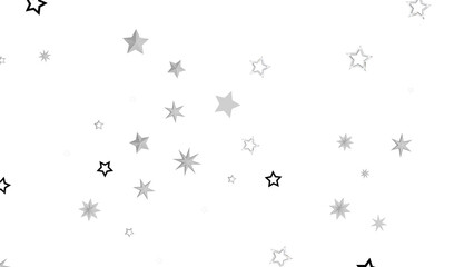 Poster - A black background with white stars scattered across the surface in various sizes. The stars have a shiny, glittery effect and create an abstract, cosmic, and decorative feel.