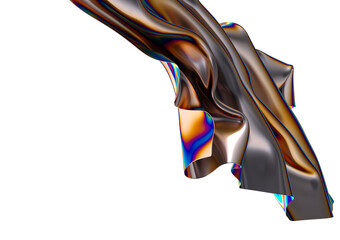 Poster - Iridescent fabric flowing in a mesmerizing dance
