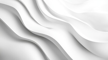 Poster - Modern white wave background with flowing shapes, a smooth gradient, and a luxurious minimal feel.