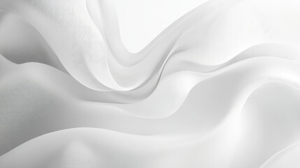 Poster - Modern white wave background with flowing shapes, a smooth gradient, and a luxurious minimal feel.