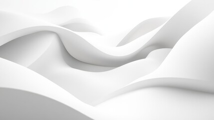 Poster - Soft abstract white backdrop with fluid, undulating curves and a clean, airy aesthetic.