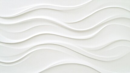 Poster - White minimalistic background featuring a subtle organic wave pattern and smooth texture.