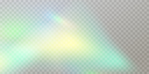 Wall Mural - rainbow crystal light leak flare reflection effect. vector illustration set. colorful optical rainbo