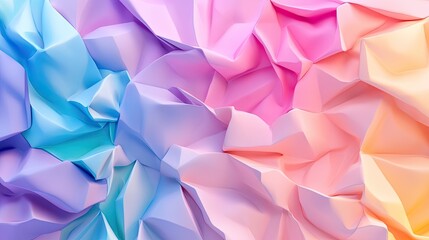 Poster - Abstract Colorful Wrinkled Texture in Soft Pastel Tones