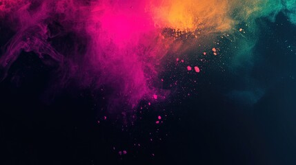 Poster - Vibrant Abstract Smoke with Bright Colors Against Dark Background