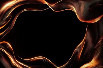 Fototapete - Abstract glowing gold wave border. Design for presentations, banners and posters