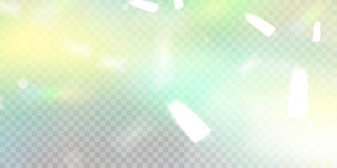 Wall Mural - rainbow crystal light leak flare reflection effect. vector illustration set. colorful optical rainbo