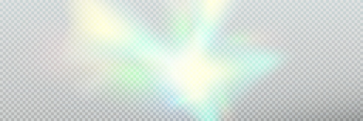 Wall Mural - rainbow crystal light leak flare reflection effect. vector illustration set. colorful optical rainbo