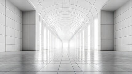 Wall Mural - a large, empty room with white walls and a white floor