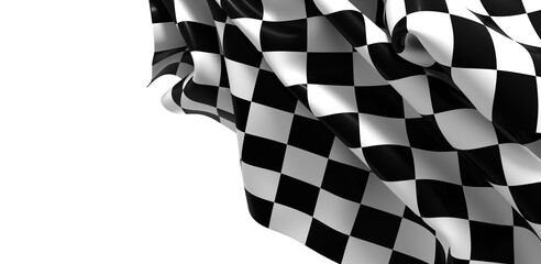 Poster - Waving racing finish flag in