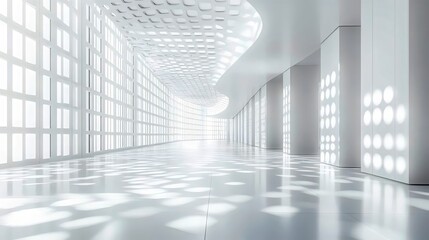 Wall Mural - a large, empty room with white walls and a white ceiling