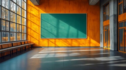 Wall Mural - a large green board is on the wall of a room