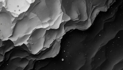 Poster - Abstract monochrome landscape with textured waves and contrast