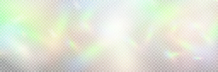 Wall Mural - colourful vector lens, crystal rainbow light and flare transparent effects.overlay for backgrounds.t