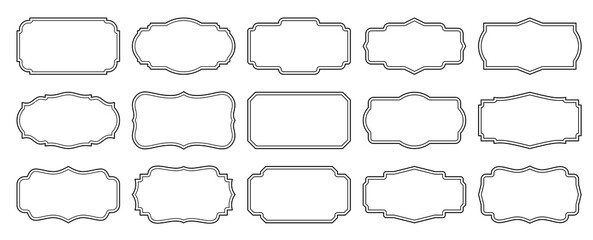 Poster - A set of multi-shape frame labels in a simple vintage style