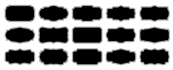 Poster - A set of multi-shape frame labels in a simple vintage style
