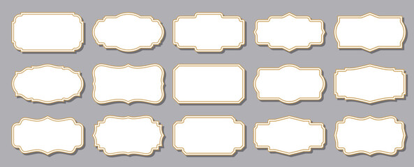 Poster - A set of multi-shape frame labels in a simple vintage style