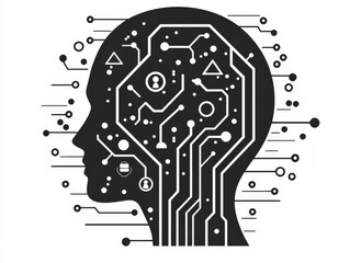 Poster - Evolution sleek artificial intelligence logo power of advanced machine learning
