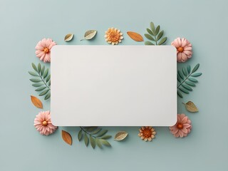 mockup of business card with flowers