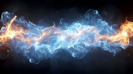 Poster - Dynamic Abstract Composition of Colorful Energetic Waves and Light Forms in Motion