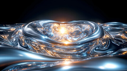 Poster - Dynamic Abstract Composition of Flowing Black and Red Layers with Smooth Textures and Fluid Motion