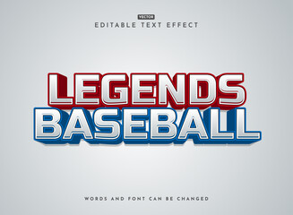 Fototapete - Legends baseball logo style Sleek and Stylish 3D Modern Text Effect