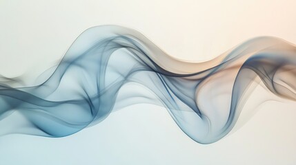 Poster - Dreamy abstract smoke-like waves in subtle earth and sky tones drifting gently on a bright surface.