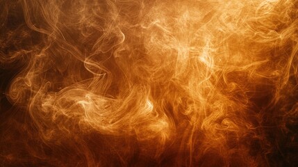 Poster - Elegant wisps of warm brown smoke swirling gracefully in a rich, textured abstract background.