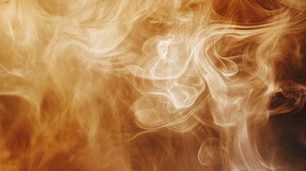 Poster - Elegant wisps of warm brown smoke swirling gracefully in a rich, textured abstract background.