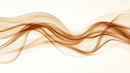 Poster - Ethereal smoky waves in mocha brown hues flowing in soft, curving motions on a neutral abstract background.