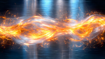 Poster - Dynamic Flowing Red Abstract Artwork with Light and Texture for Modern Visual Design