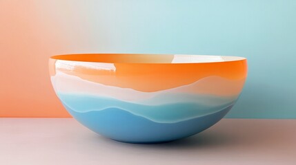 Poster - A fluid gradient of soft orange melting into aquamarine, evoking a minimalist ocean dreamscape.