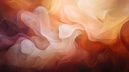 Poster - Soft flowing brown smoke trails swirling in an abstract, dreamy composition with warm mocha hues.