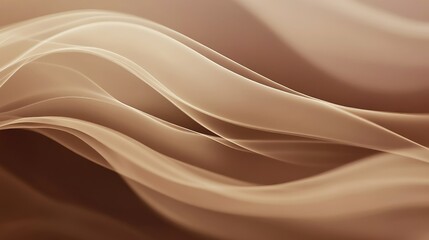 Poster - Sophisticated flowing smoke waves in warm brown shades forming a smooth, abstract artistic background.