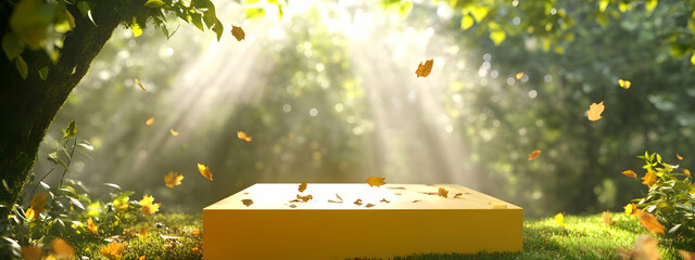 Poster - A yellow podium in the foreground