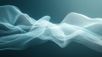 Poster - Subtle ocean abstraction with flowing white fading into aquamarine, capturing the meditative beauty of the deep