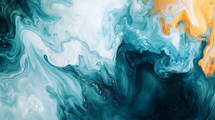 Poster - Subtle ocean abstraction with flowing white fading into aquamarine, capturing the meditative beauty of the deep