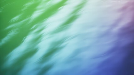 Poster - A soft gradient of green, blue, and purple colors reflects the tranquil movement of water, creating a serene and calming atmosphere.