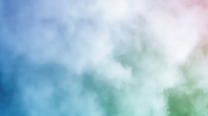 Poster - A soft, colorful cloud backdrop blending shades of blue, white, and green, creating a serene and tranquil atmosphere.