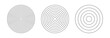 © Hanna - Polar grids concentric circles. Wheel of life, habits tracker. Circle diagrams divided on 12, 8, 4 segments. Blank graph paper. Coaching tool. Circles within a circle template. Lifestyle balance icon.