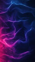 Poster - Abstract Neon Waveform: A Symphony of Pink and Blue