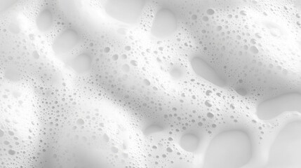 Poster - Close-up view of creamy white foam with bubbles, creating a textured surface, ideal for backgrounds in design